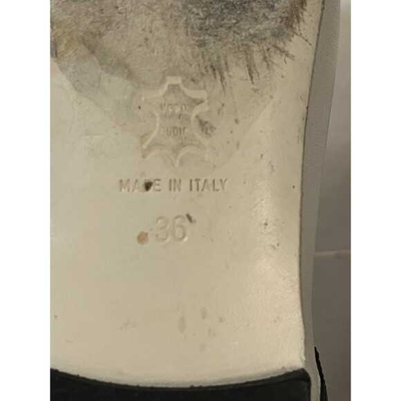 Hego’s Black & White Dandy Dress Flat Wingtip Saddle Leather Loafer Women Size 6 - Picture 11 of 11